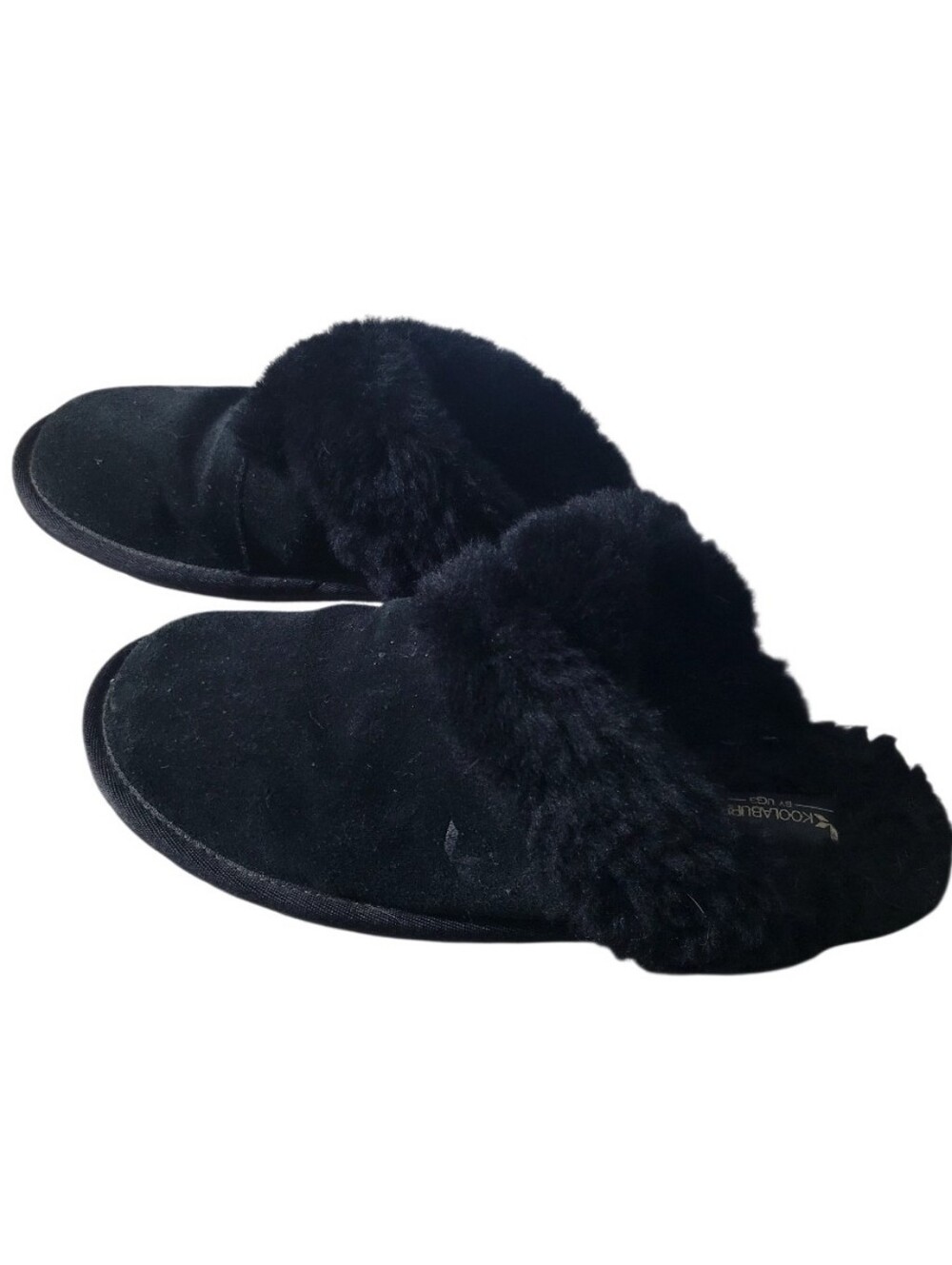 Koolaburra By Ugg $118 Black Faux Fur Slip on Slippers Sz 10